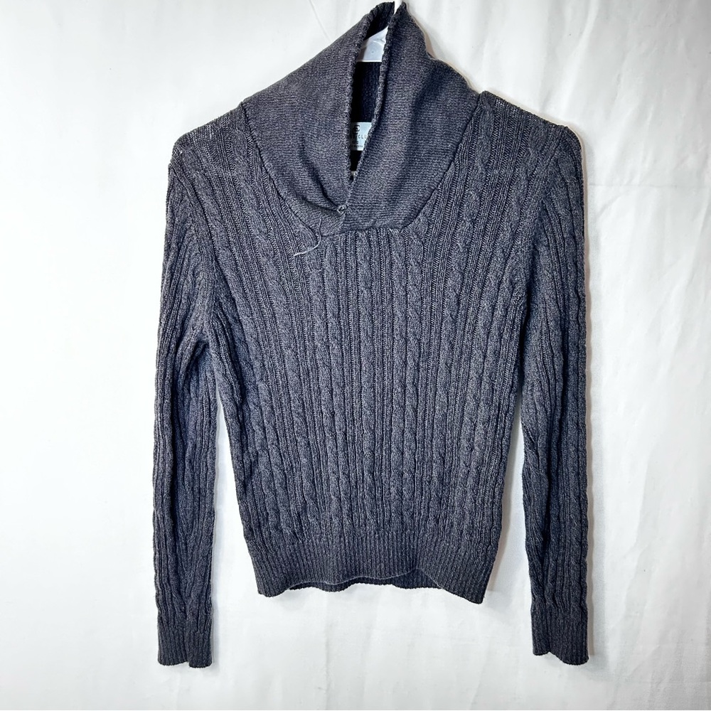 Class Club  Girls’s Charcoal Cowl Neck Sweater Long Sleeves Size 10/12